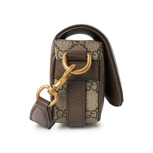 Gucci Supreme ebony shoulder bag leather Ophidia brown GG beige canvas